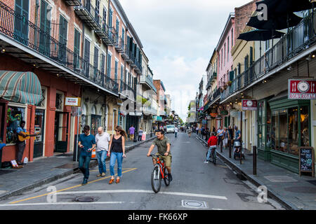 Il francese case coloniali, quartiere francese, New Orleans, Louisiana, Stati Uniti d'America, America del Nord Foto Stock