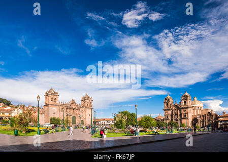 Cattedrale di Cusco (Basilica dell Assunzione della Vergine) e La Compania, Plaza de Armas, Cusco, Perù Foto Stock