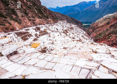 Saline (Salinas de Maras), Maras, vicino a Cusco (Cuzco, Perù, Sud America Foto Stock