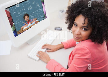 Immagine composita della pupilla sorridente Foto Stock