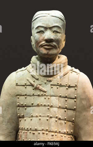 Museo dei Guerrieri di Terracotta, il busto di un Cavalryman, Xian, Provincia di Shaanxi, Cina e Asia Foto Stock