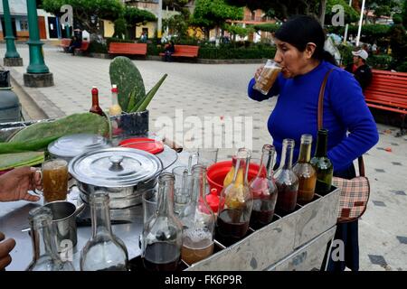 Impianto di tonno - emolliente - Tonical drink - ' La Samaritana Square ' di HUANCABAMBA. Dipartimento di Piura .PERÙ Foto Stock