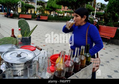 Impianto di tonno - emolliente - Tonical drink - ' La Samaritana Square ' di HUANCABAMBA. Dipartimento di Piura .PERÙ Foto Stock