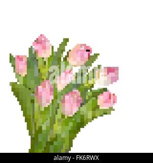 Bella realistico tulip bouquet. EPS 10 Illustrazione Vettoriale