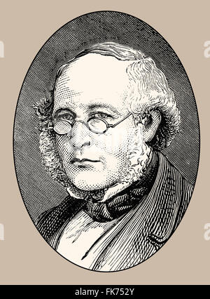 Sir Rowland Hill, 1795-1879, un insegnante di inglese, inventore e riformista sociale Foto Stock