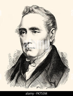 George Stephenson, 1781-1848, un ingegnere inglese e fondatore dell'industria ferroviaria Foto Stock