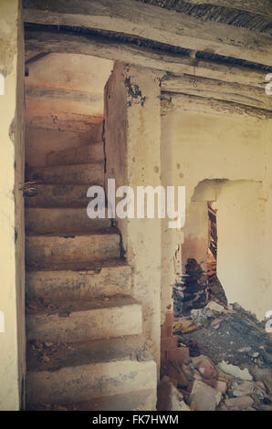 All'interno di casa abbandonata Foto Stock
