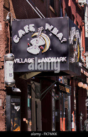 Cafe cafe Wha e musica house il Greenwich Village di New York City Foto Stock