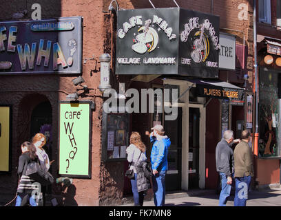 Cafe cafe Wha e musica house il Greenwich Village di New York City Foto Stock