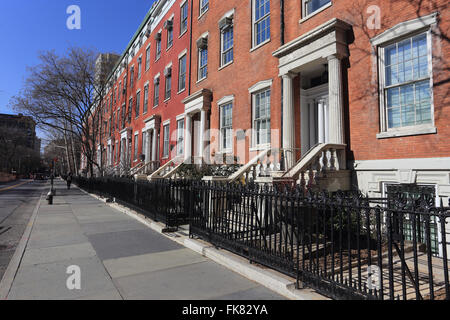 Washington Square North Greenwich Village di New York City Foto Stock