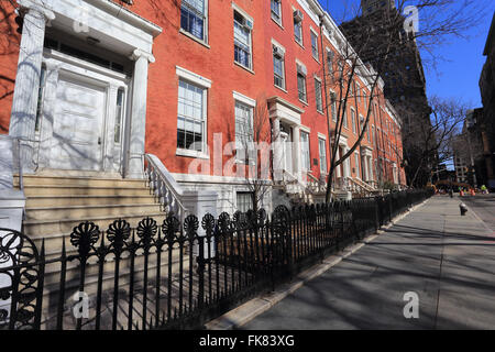 Washington Square North Greenwich Village di New York City Foto Stock