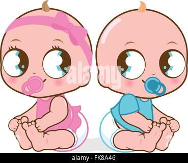 Carino bambina e ragazzo set neonato, collezione di figurine. Foto in  disegno a mano in stile cartoon, per t-shirt moda print design, biglietto  di auguri Immagine e Vettoriale - Alamy