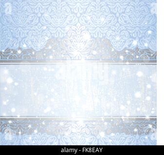 Shiny blue vintage Natale motivo decorativo sullo sfondo della scheda Illustrazione Vettoriale