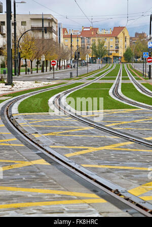 Light Rail itinerari nella città di Granada, Spagna Foto Stock