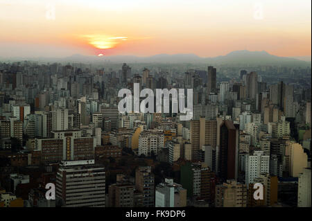 Vista dall'alto di Sao Paulo - dall'Edificio Italia Foto Stock