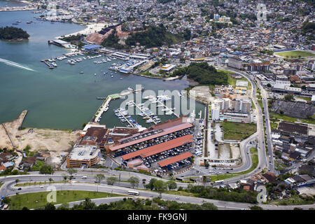 Vista aerea della baia di Jacuecanga Foto Stock