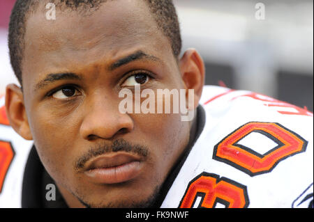 Tampa, FL, Stati Uniti d'America. Xxv Sep, 2011. Tampa Bay Buccaneers defensive back Devin Holland (30) durante il gioco Bucs contro i falchi di Atlanta a Raymond James Stadium il 7 settembre 25, 2011 a Tampa, FL. © Scott A. Miller/ZUMA filo/Alamy Live News Foto Stock