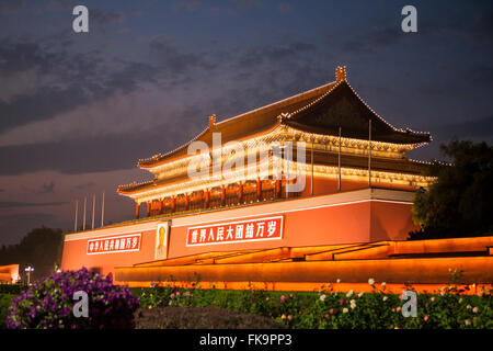 Porta di Tiananmen, la Città Proibita e il Palazzo imperiali del Ming e le dinastie di Qing, Pechino, Cina Foto Stock