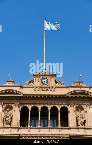 Casa de Gobierno conosciuta come la Casa Rosada in Plaza 25 de Mayo - sede del governo argentino Foto Stock