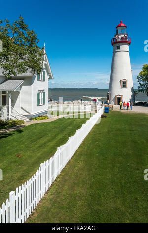 Centro storico 1822 Marblehead faro a Marblehead sul Marblehead penisola sul Lago Erie in Ohio. Foto Stock