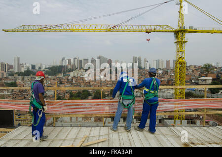 Riqualificazione delle baraccopoli - Progetto Nuovo Paraisópolis - programma comunale per la baraccopoli di eseguire l'aggiornamento Foto Stock