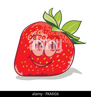 Cartoon fragola Illustrazione Vettoriale