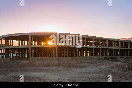 Incompiuto edificio Resort, abandonned in Egitto Foto Stock