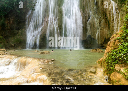 Cascata Salto El Limon in Limon vicino a Las Terrenas, Samana Repubblica Dominicana, Caraibi, America, Foto Stock