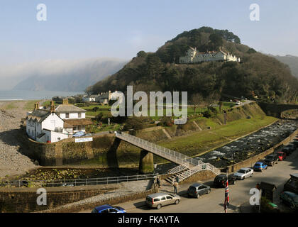 Manor verde e Capstone Hotel Lynton Lynmouth Valle di rocce North Devon piccola Svizzera Foto Stock