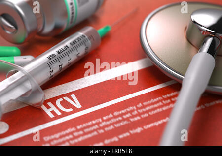 Diagnosi - HCV. Concetto medico. Foto Stock