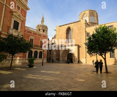 Valencia dietro piazza Duomo Foto Stock