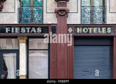 Hotel Oriente, facciata, la Rambla. Barcellona. Foto Stock