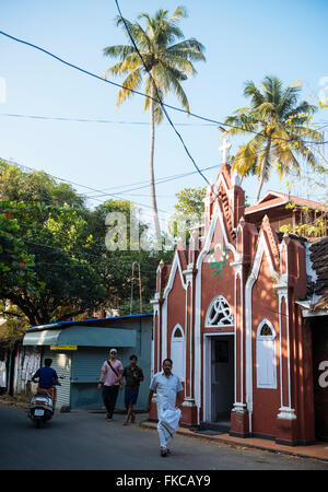 Esterno della chiesa, Fort Kochi (Cochin), Kerala, India Foto Stock