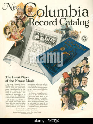 1920s USA la Columbia Records Magazine annuncio pubblicitario Foto Stock