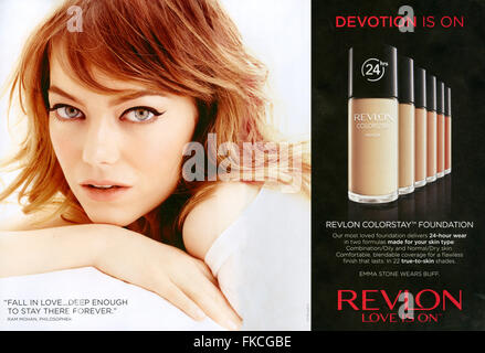 2010S UK Revlon Magazine annuncio pubblicitario Foto Stock