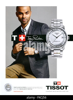 2010S UK Tissot Magazine annuncio pubblicitario Foto Stock