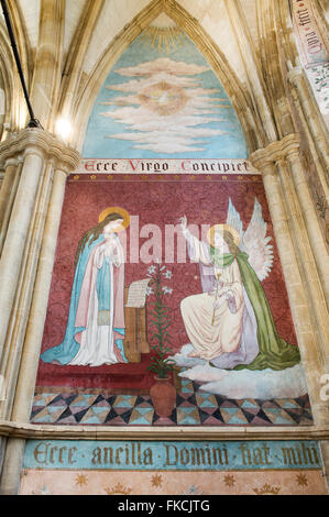 Cappella della Madonna, Dorchester abbey pittura murale. Dorchester on Thames, Oxfordshire, Inghilterra Foto Stock