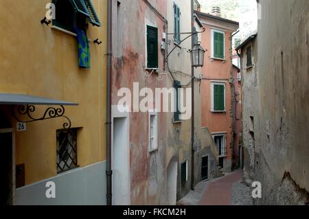 L'Italia, il piccolo villaggio di Tellaro vicino alla cittadina di Lerici, Golfo di La Spezia, la regione Liguria Foto Stock