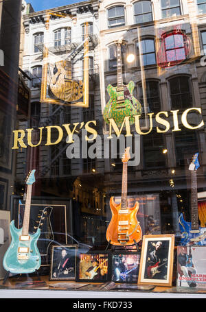 Rudy's musica Storefront di arresto, Soho NYC Foto Stock