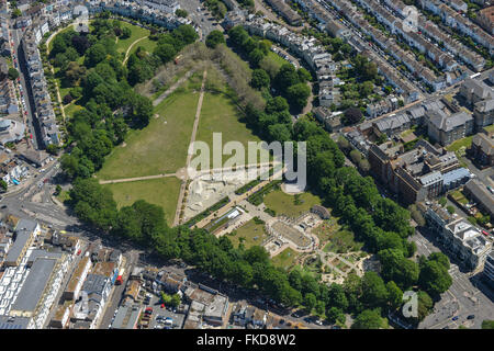 Una veduta aerea di livello in Brighton, un parco vicino al centro della città Foto Stock