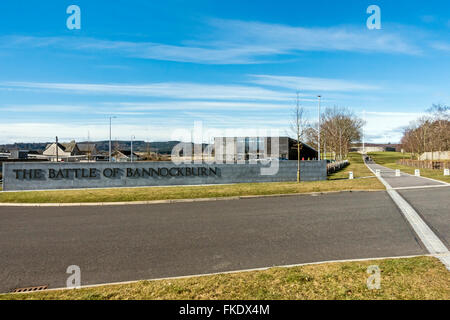 La Battaglia di Bannockburn attrazione turistica a Stirling Scozia con ingresso a sinistra. Foto Stock