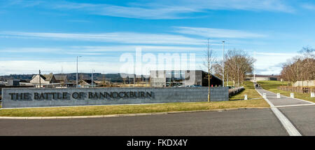 La Battaglia di Bannockburn attrazione turistica a Stirling Scozia con ingresso a sinistra. Foto Stock