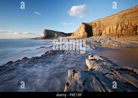 Punto di Nash. Glamorgan Heritage Coast. Vale of Glamorgan. Il Galles. Foto Stock