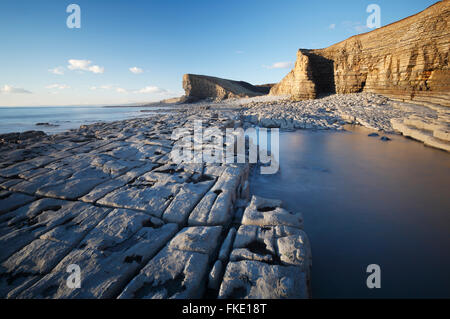 Punto di Nash. Glamorgan Heritage Coast. Vale of Glamorgan. Il Galles. Foto Stock