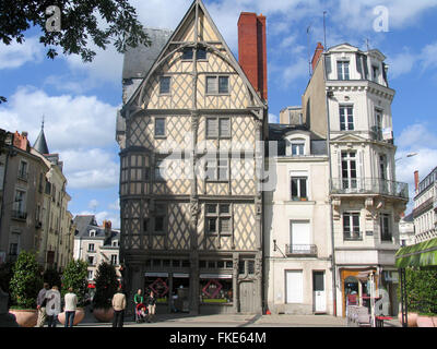 La maison d'Adamo, un graticcio casa in Angers. Foto Stock