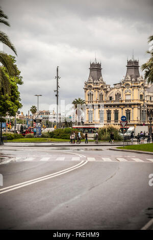 Costruzione di Junta de Obras del Puerto. Port Vell di Barcellona. Foto Stock