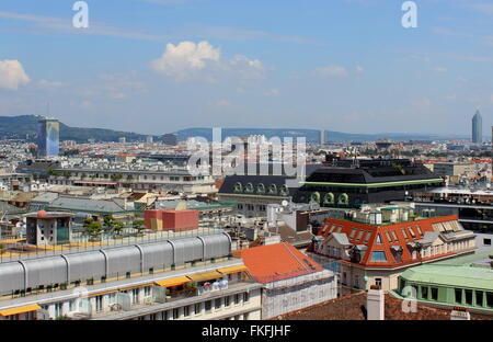 Antenna di Vienna cityscape #2 - Panoramica, Vienna, Austria Foto Stock