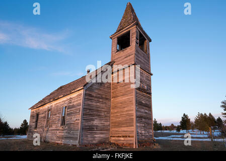 La Flora Chiesa Metodista, costruito nel 1896, Flora, Oregon. Foto Stock