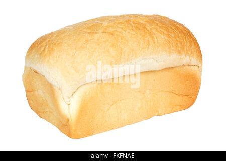 Filone di pane bianco isolato su uno sfondo bianco Foto Stock