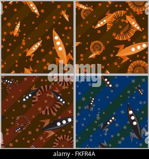 Set di quattro schemi di razzi Illustrazione Vettoriale